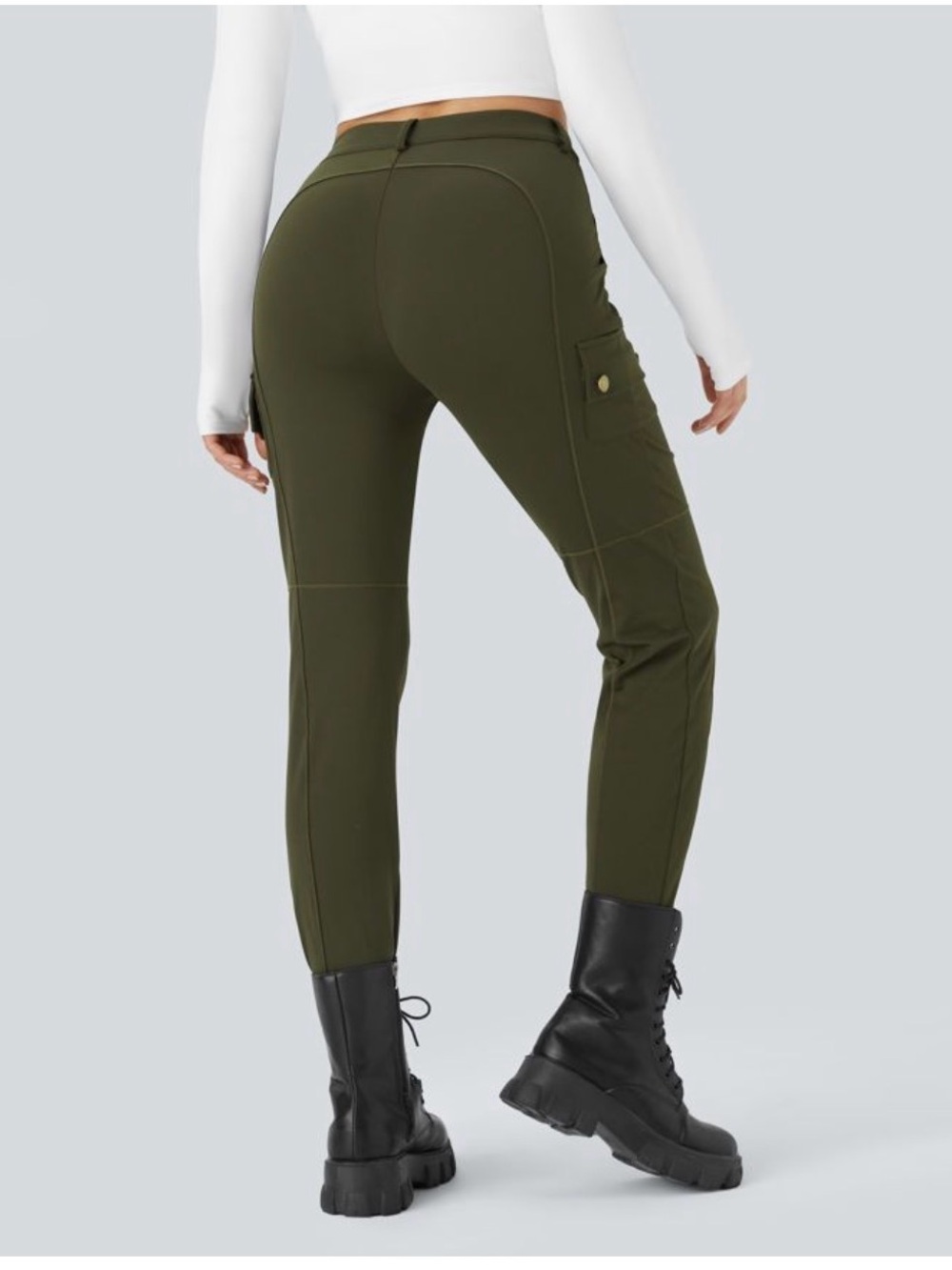 Halara Daystretch High-Rise Zipper Pockets Solid Skinny Cargo Pant